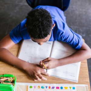 Student leaning English at a school in the Galapagos Islands.