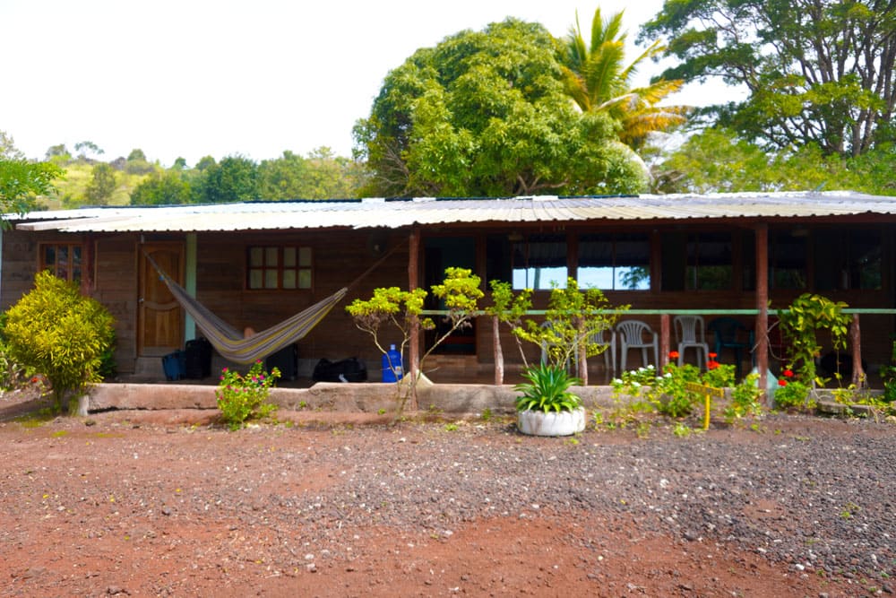 External view of the volunteer house in the conservation program in the Galapagos Islands.