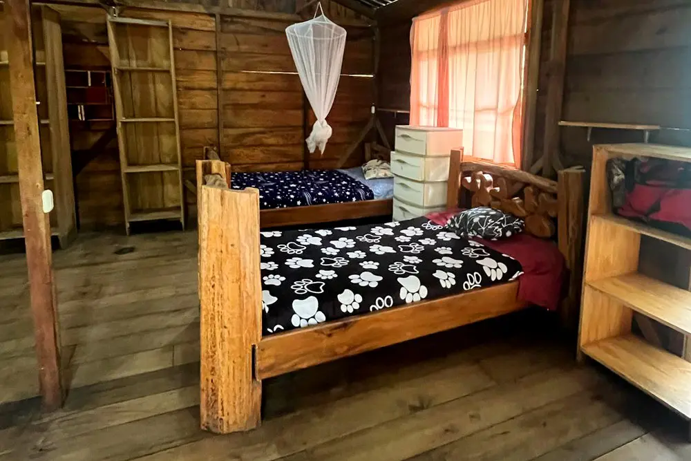 Safe and comfortable room for teens during Amazon camp in Ecuador