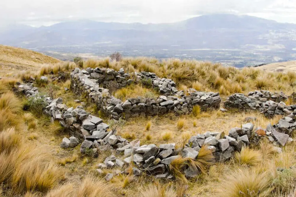 Ancient archaeological ruins in the Ecuadorian Andes explored during a teen cultural program